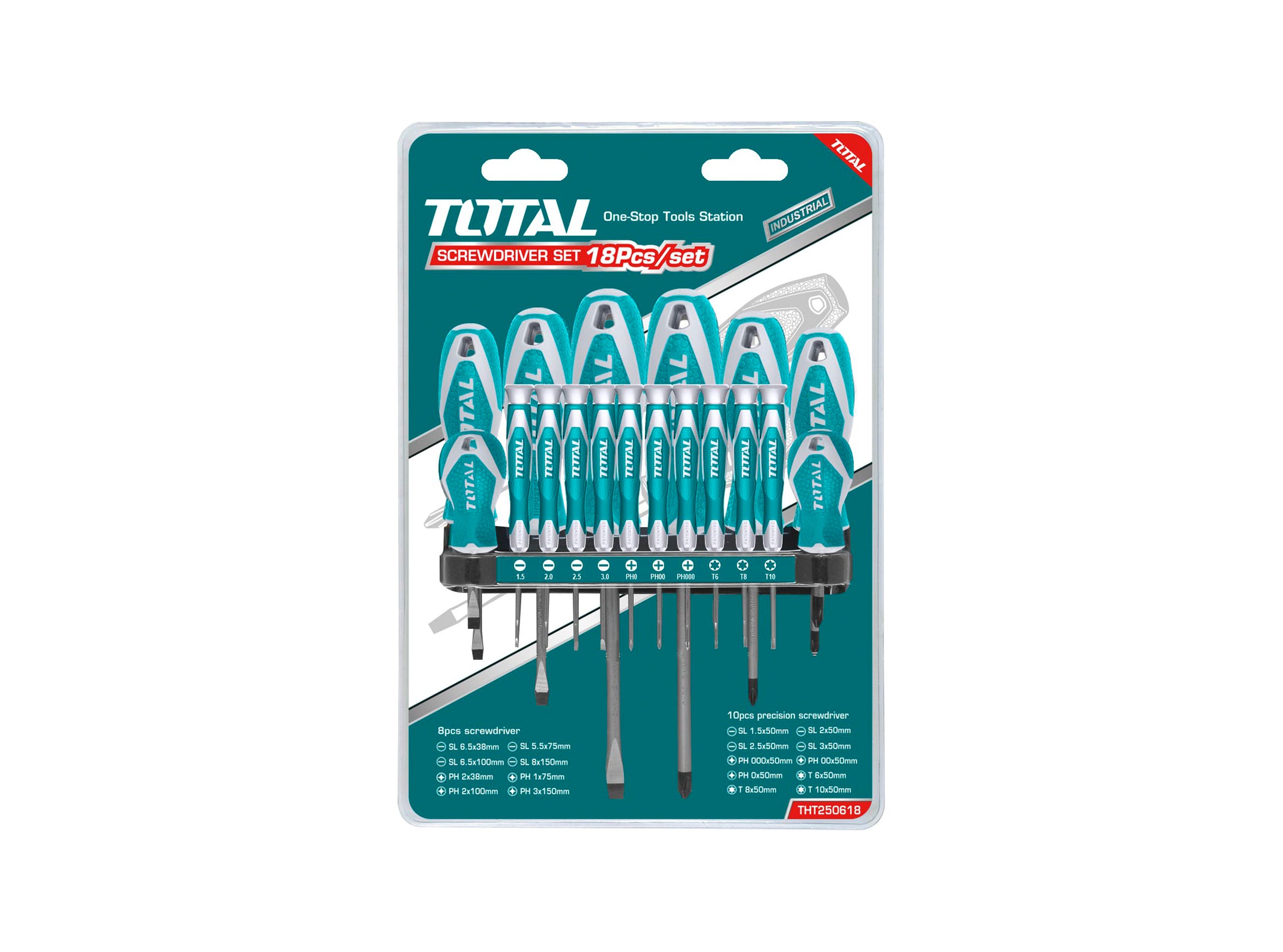 TOTAL TOOLS 18 PCS SCREWDRIVER AND PRECISION CREWDRIVER SET THT250618
