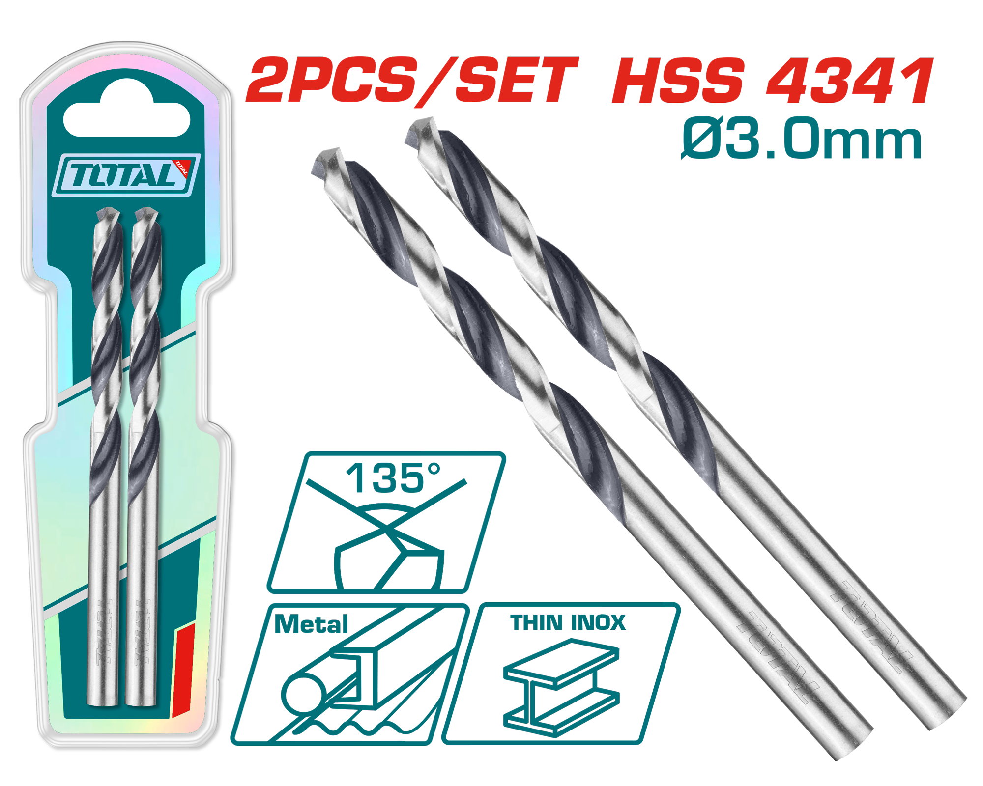 TOTAL TOOLS 4341 HSS DRILL BIT TAC1200034