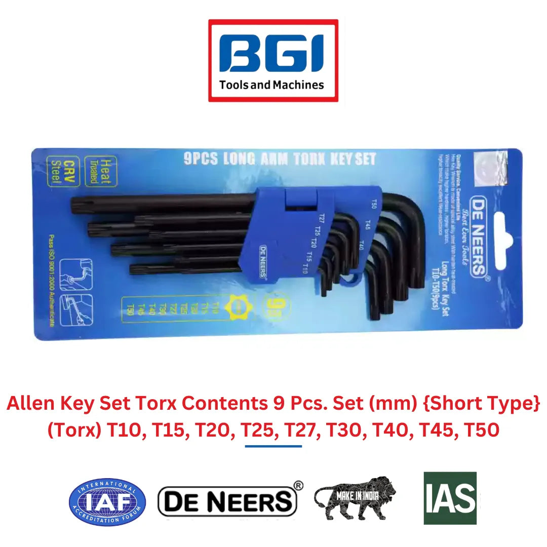 DENEERS ALLEN KEY SET TORX -7 PCS REGULAR