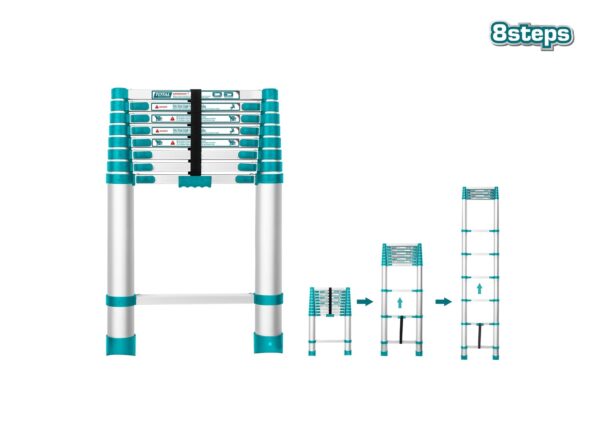 Total 8 Step Telescopic Ladder -THLAD08081