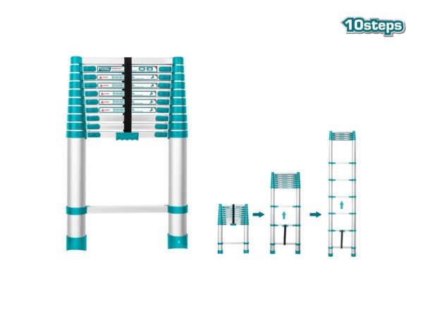 Total 10Step Telescopic Ladder-THLAD08101