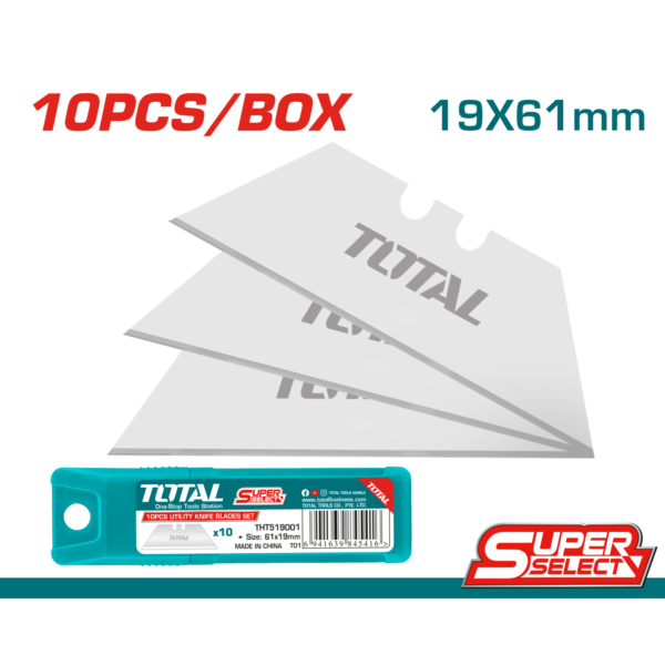 Total 10 Pcs Utility Knife Blades Set- THT519001
