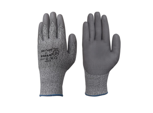 Karam ProKut Multi Purpose Abrasion and Cut Resistance with Grey PU Coating Glove, HS41